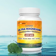 5-in-1 Magnesium Complex 420mg  Vitamin B6 - High Absorption - 120 capsules