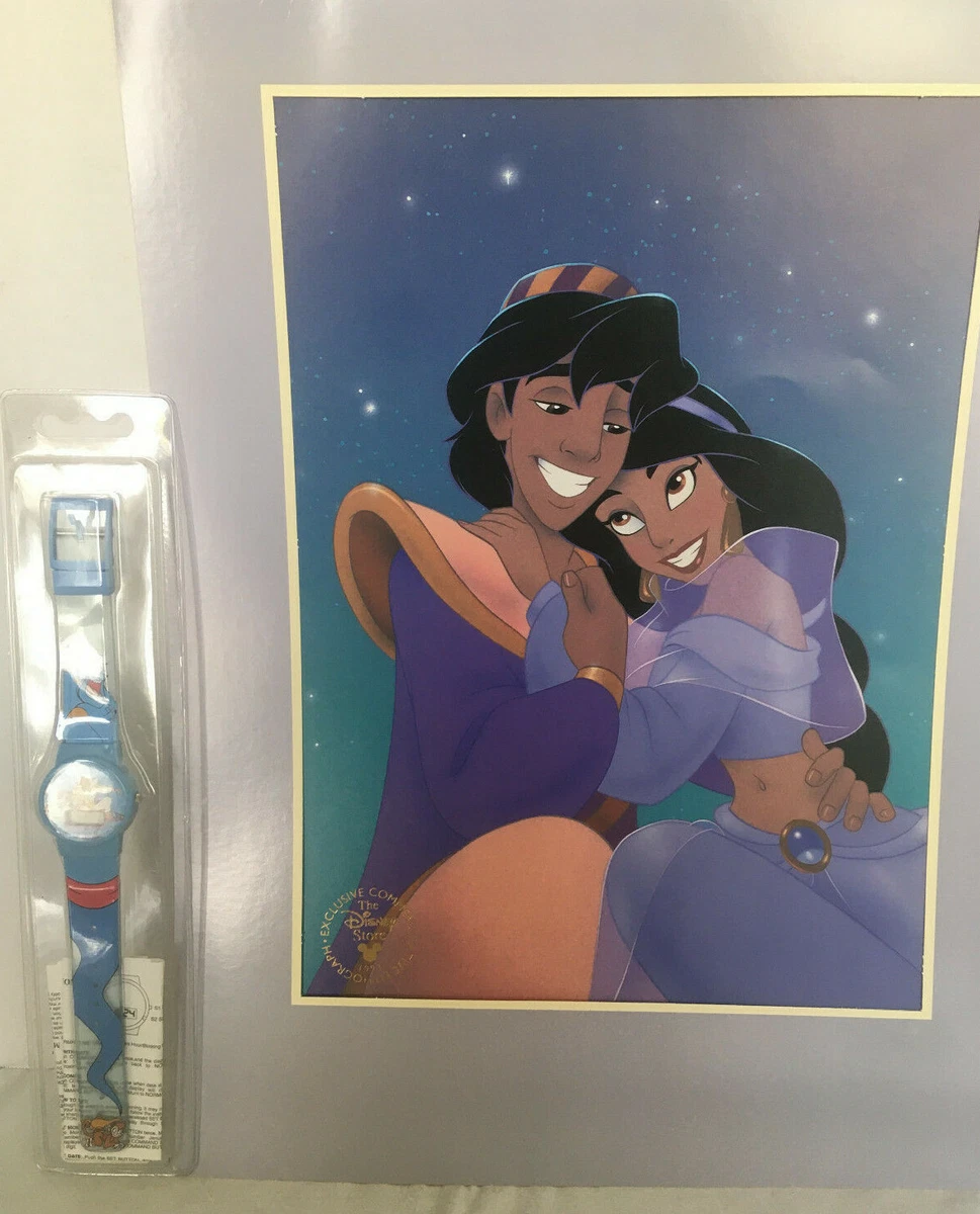 Disney Aladdin lithograph print 1993 with watch