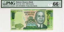 Malawi 2014 1000 Kwacha PMG Banknote UNC 66 EPQ Gem Pick 62c