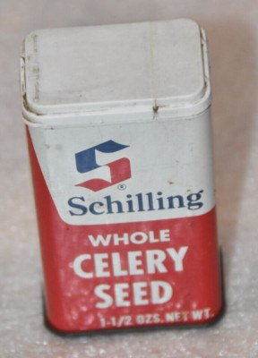VINTAGE SCHILLING WHOLE CELERY SEED 1 1/2 OZS. PRE-OWNED