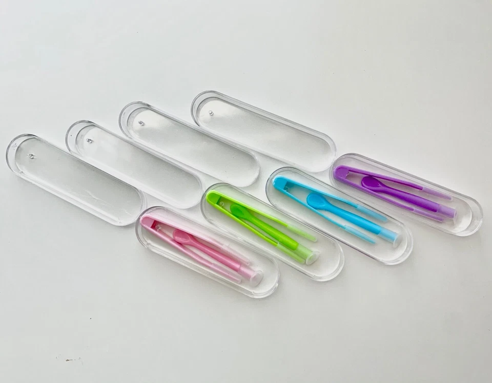 Pinzas para lentes de contacto insertador en V aplicador estuche de viaje ayudante para blando y duro Foto 2 de 4