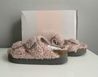 $180 Papillio Birkenstock Arizona Buckle Shearling Pink Slide Sandal Sz 37 6 6.5 — photo 4