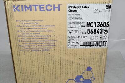 (200) NEW Kimberly Clark 56843 Kimtech Pure G3 Gloves Latex Size 6 