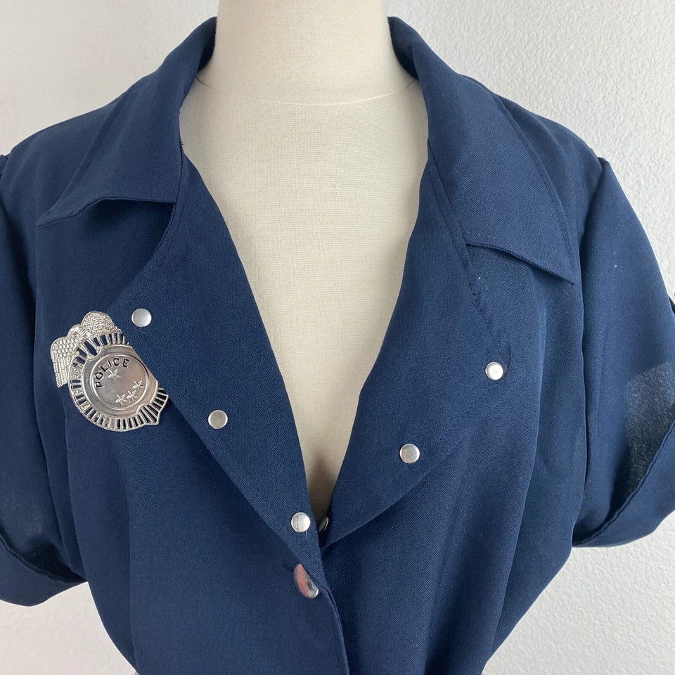 Spirit Halloween Female Police Dress Uniform Costume Fantasy Dark Blue Hand-Cuff - Image 2 of 4