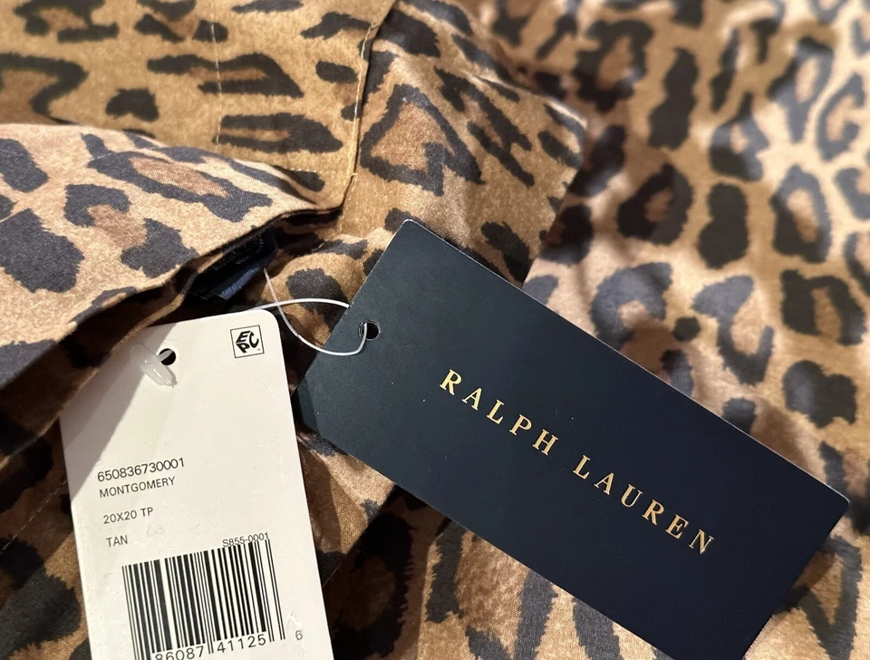 NEW RALPH LAUREN HOME THROW PILLOW FEATHER LEOPARD ANIMAL AFRICA SAFARI THEME - Image 4 of 4