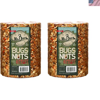 Delicious 2-Pack Bird Seed Cylinders - Nutty and Fruity Wild Bird Food Choice