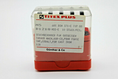 10x Titex Plus M5 6HX HSS-E B1218 DIN 371-C Gewindebohrer