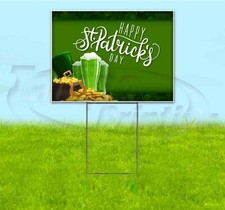 HAPPY ST. PATRICK'S DAY 18x24 Yard Sign WITH STAKE Corrugated Bandit USA HOLIDAY