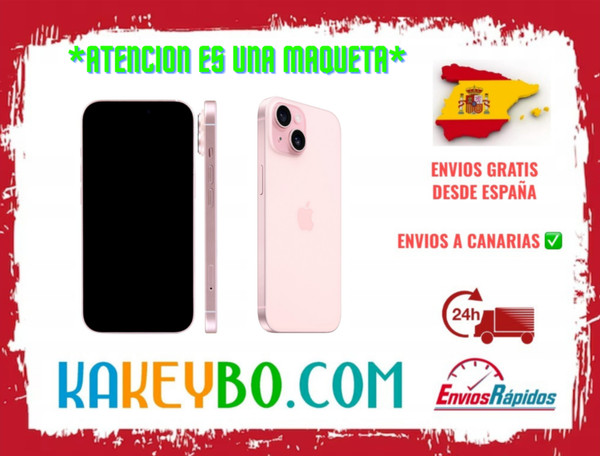 MAQUETA iPhone 15 color rosa idéntica al real SIN FUNCIONAMIENTO ENVIO 24H