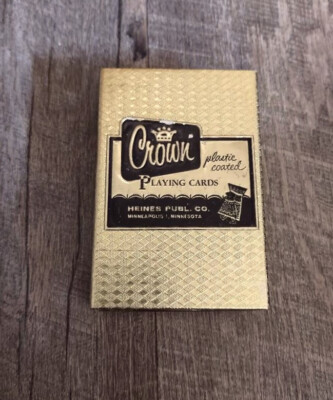 Vintage CROWN Playing Cards Plastic Coated Heines Publ. AARCO Nice Condtion