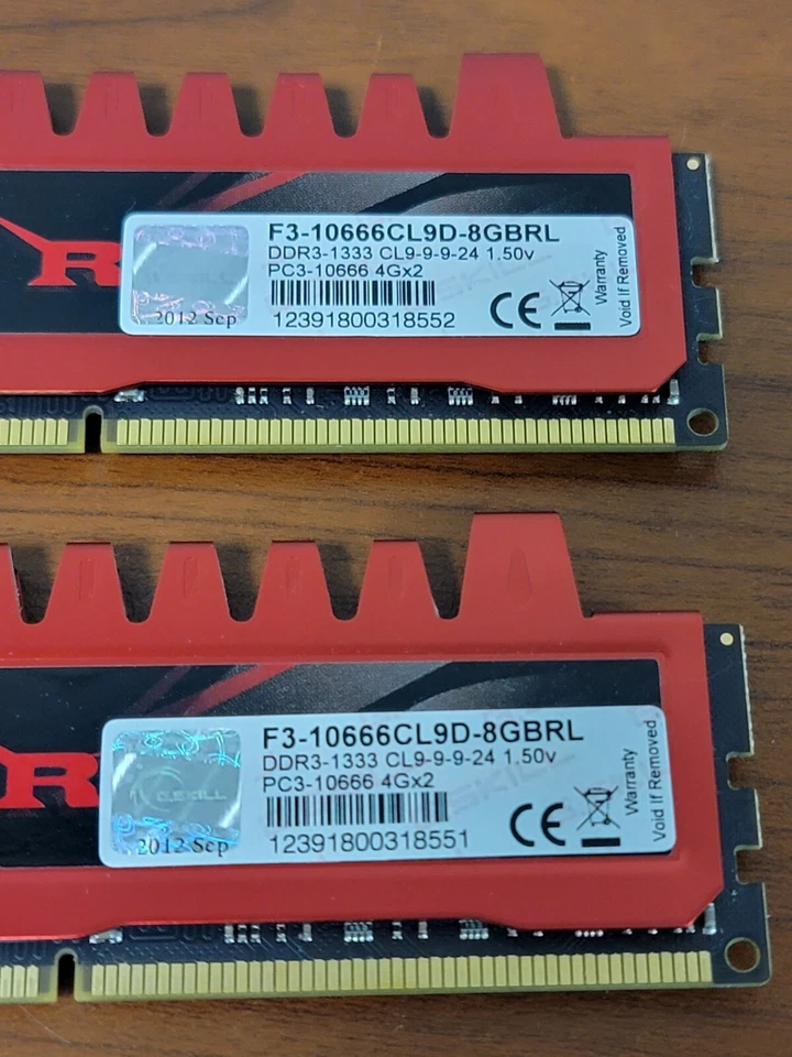G. SKILL Ripjaws 2x4 GB Heatsink DDR3 Gaming RAM Kit (F3-10666CL9D-8GBRL) - Image 3 of 3