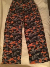 Size 8 Skull sleepwear pajamas pants skeleton lounge black orange