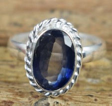 Bague de mariage pour femmes certifiée pierres précieuses ovales saphir bleu ...