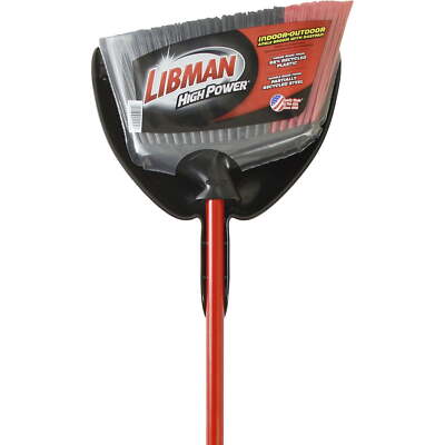 Libman Indoor-Outdoor Angle Broom with Dust Pan Steel Handle