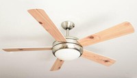 Deckenventilator Ursa Nickel Mit Licht Und Fernbedienung Weiß / Pinie 132 Cm