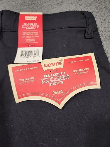 Levi's Cargo Shorts Boys 8 Reg 24 Black Relaxed Fit Adjustable Waist NWT MSRP$42 - Picture 7 of 13