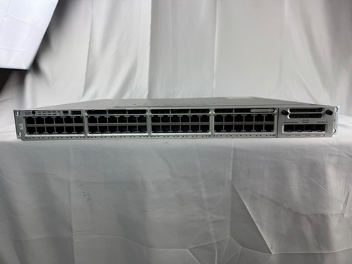 Cisco WS-C3850-48F-S 48-Port Gigabit PoE+ Switch w/ 1x 1100W PSU & C3850-NM-4-1G