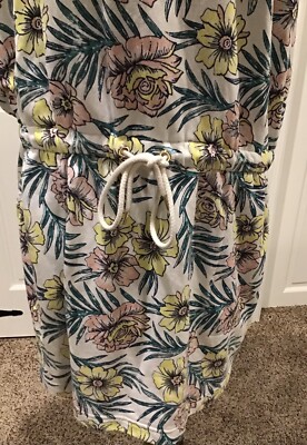 lou & grey cozy cotton terry pocket dress Lou & Grey Tropical Cozy Beach Cotton Terry Pocket Dress size XL