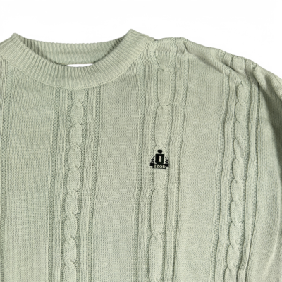 Vintage Izod Sweater Adult EXTRA LARGE Brown Cable Knit USA Golf