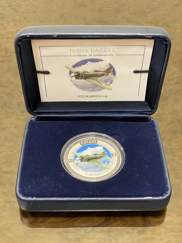 Cook Islands 2dollars Speed Jet 1930's Racers Polikarpov I-16 Aircraft coin 2006 - Image 4 of 4