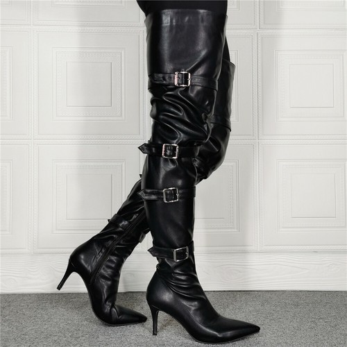 Women Thigh-high Boots Kitten Heel 