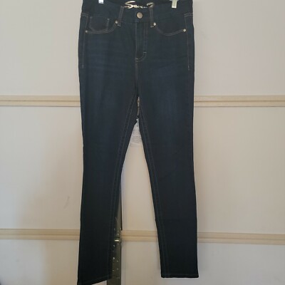 Seven 7 Womens Blue Denim Dark Wash 