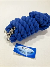 EQUI ESSENTIALS 8ft COTTON LEAD ROPE - BRAND NEW - BLUE - CP CHAIN