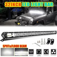 Spot Flood Combo Driving Offroad Pickup Bumper Lamp 32'' inch LED Light Bar 800W