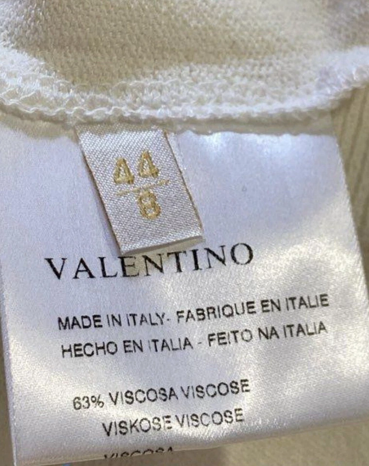 Auténtico Valentino Mujer Marfil Espalda Entrecruzada. Camiseta sin mangas Pullover talla 44/8 Foto 4 de 4