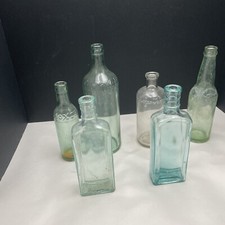 VTG Lot 6 Glass Bottles Moxie, Logan Johnson, Lineman Brewery, Tanlac