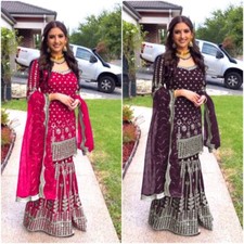 READY MADE WOMEN SHARARA PLAZZO KURTI PLAZZO INDIAN SALWAR KAMEEZ SUIT DESIGNER