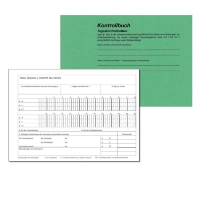 Kontrollbuch Fahrer mit 30 Tage Lenkzeiten Ruhezeiten A5 quer RNK 3095