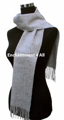 New Classic 100% 2-Ply Cashmere Scarf Muffler, Lt Gray