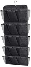 30 Large Pockets Dual Sided Hanging Shoe Rack for Closet Organizer with Rotating