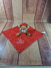 My First Rudolph Red Nosed Reindeer Lovey Rattle Security Blanket Minky Dots