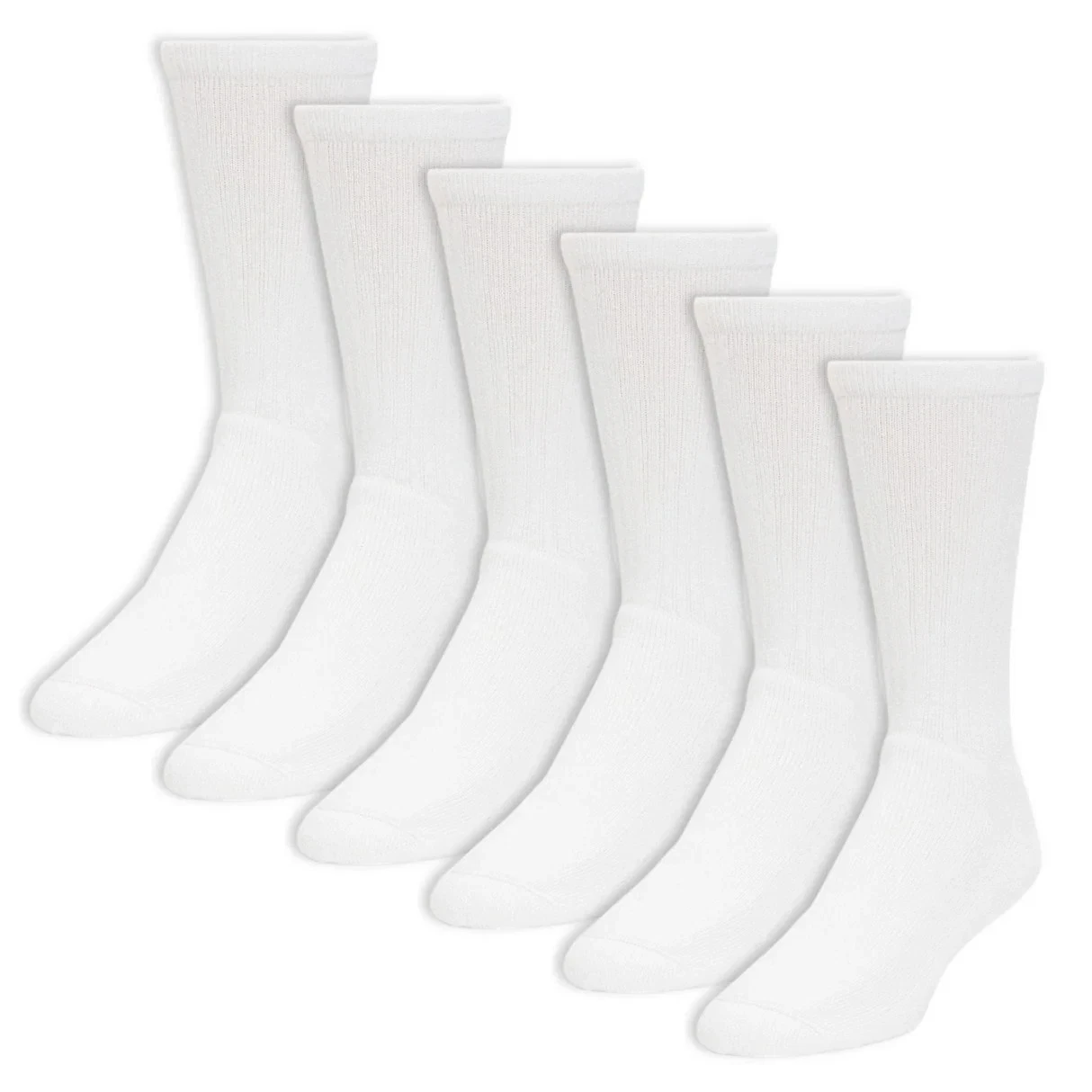Wigwam L40611 Mens White Cotton Blend Super 60 Crew 6 Pack Size XL 12-15