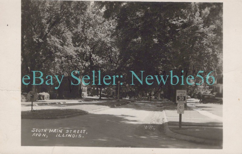 Avon IL - SOUTH MAIN STREET HOUSES - RPPC Postcard Fulton County