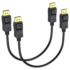 DisplayPort Cable 1 FT Short DP to DP 4K 60Hz Video Cord Gold Plated 2 PCS