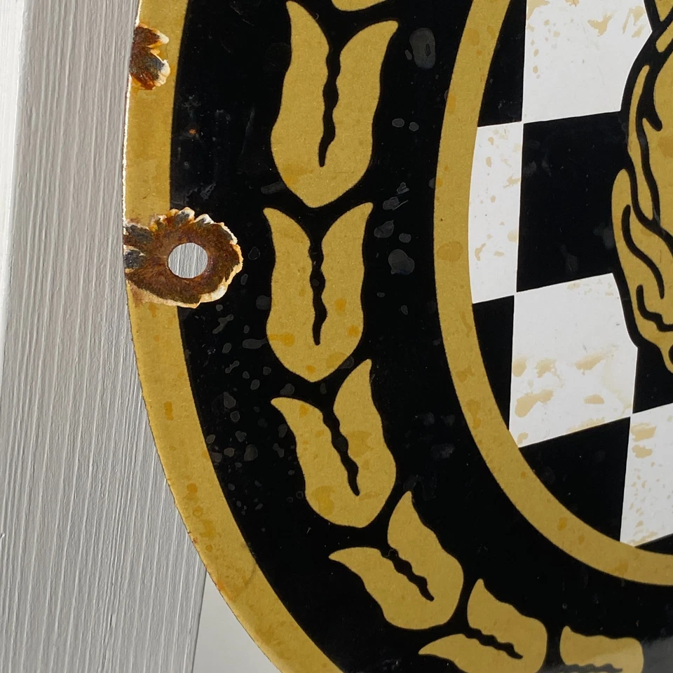 Jaguar Enamel Sign - Ø 30cm (11.8") - Rare Old-Looking Vintage Garage Decoration - Image 4 of 4