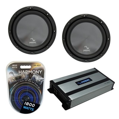 Harmony Audio (2) HA-R124 Sub Rhythm Series 12'' 600W Subwoofer & HA-A800.1 Amp