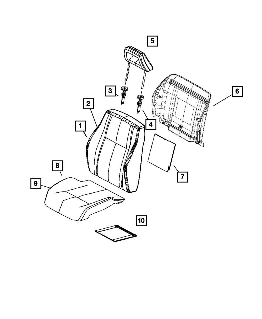 Genuine Mopar Front Seat Cushion Cover Replacement 1GW02DK2AA