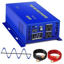 800 Watt Pure Sine Wave Inverter 24V DC to 110V 120V AC, 800W Power 800W24V