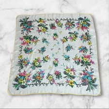 100 Silk Vintage Floral Bouquet 29" Square Scarf