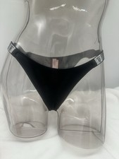 Victoria's Secret BLACK Brazilian Shine Strap MEDIUM