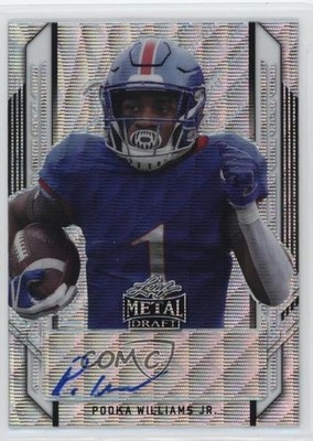 2021 Leaf Metal Draft Silver Wave /75 Pooka Williams Jr Rookie Auto RC 6o3