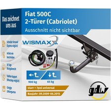ANHÄNGERKUPPLUNG für Fiat 500C 09-15 starr GDW +7pol ESatz ABE