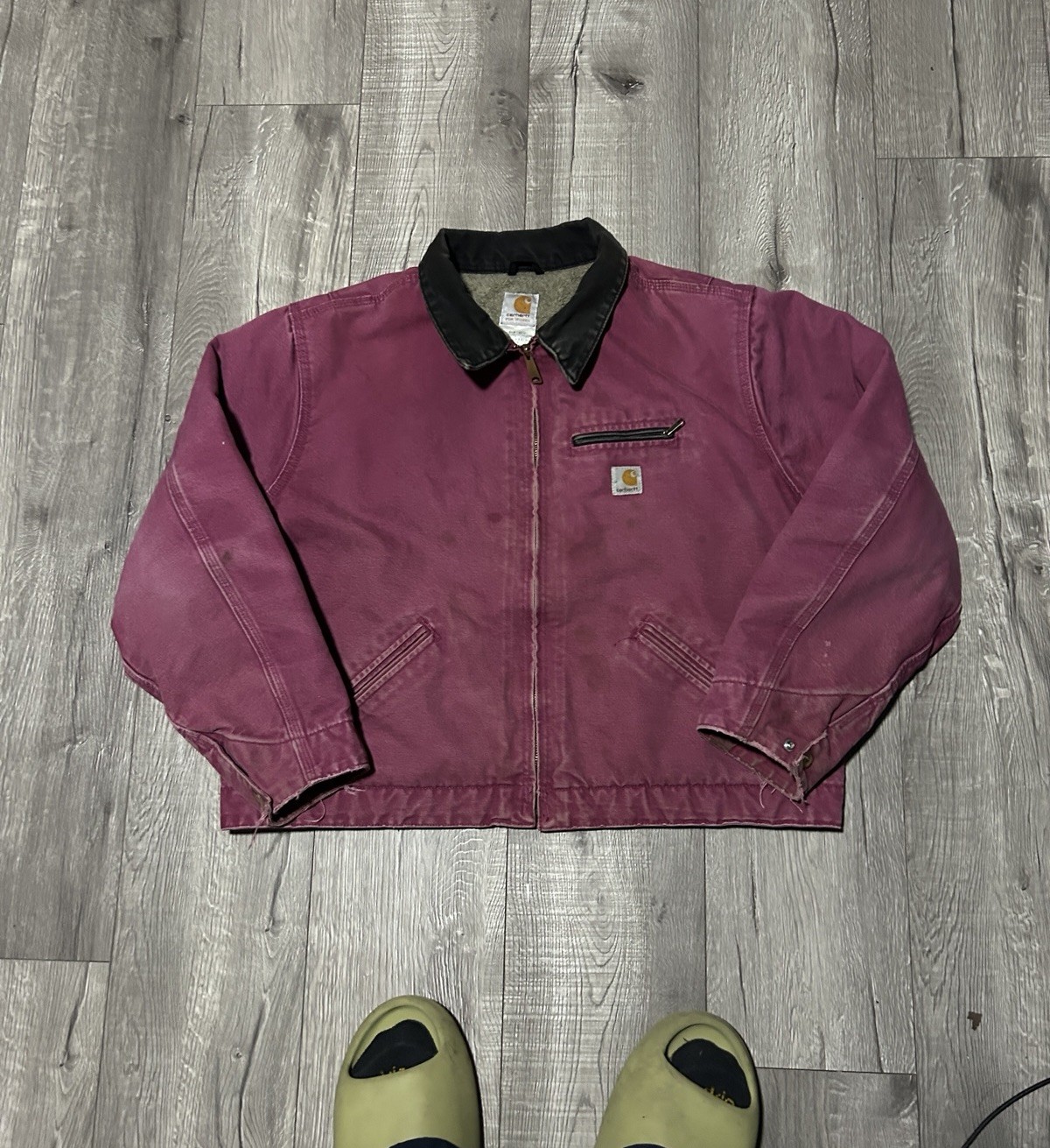VTG Carhartt Detroit Jacket Women’s 2XL WJ097 RBY Raspberry Pink Sherpa