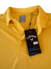 Callaway Golf Men's Opti-Dri Cooling Sun Protection Polo Shirt M Lemon Zest NWT
