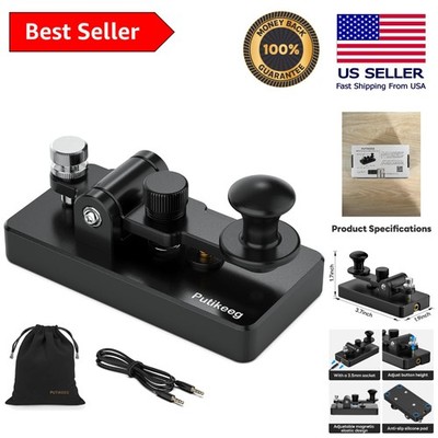 Black Morse Key with Dual Magnetic Circuit - Ideal for Beginners & Pros