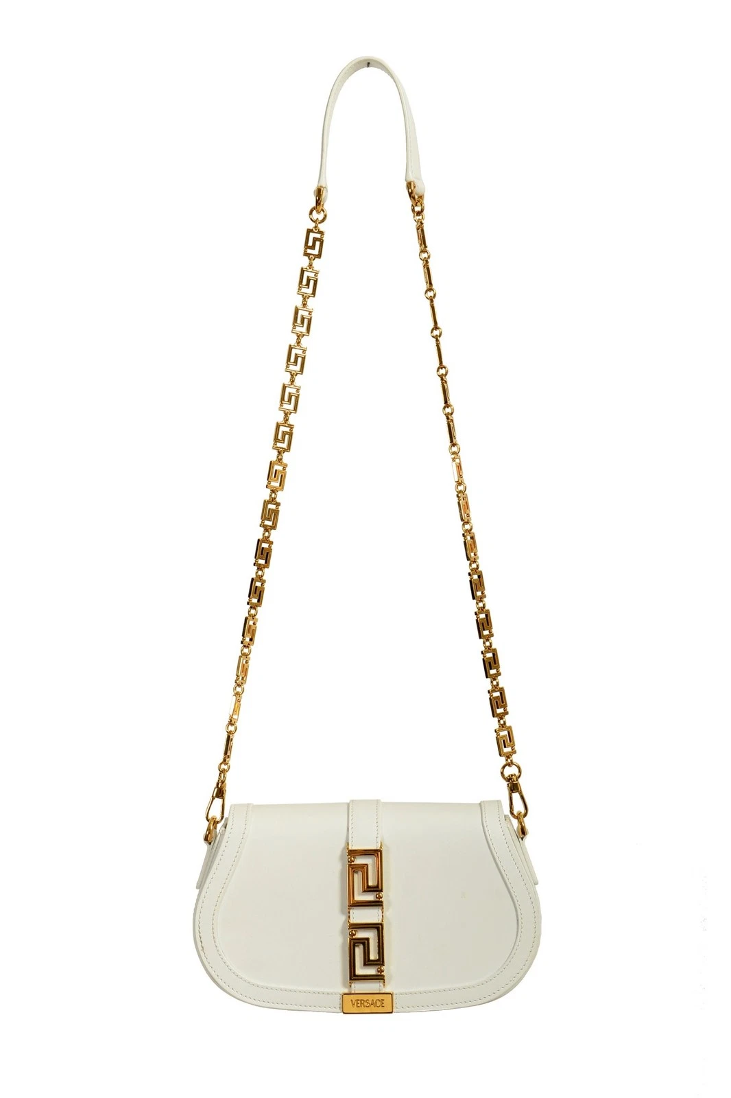 Versace — Versace Women's White 100% Leather Greca Goddess Handbag Shoulder Bag